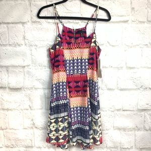 NWT Bloomingdales Aqua Multicolor Patchwork dress